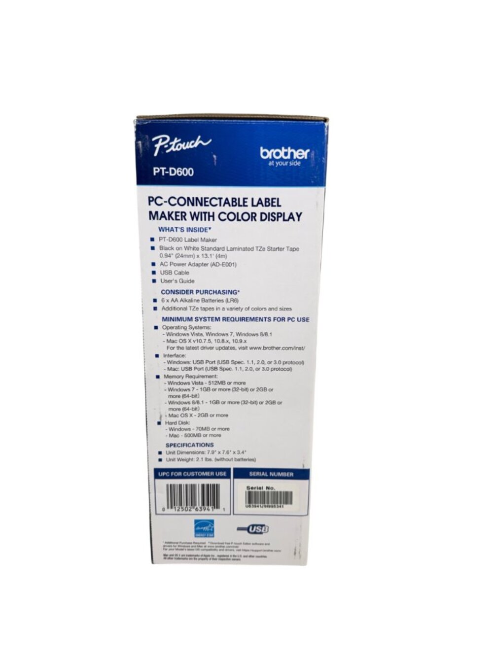 Brother P-Touch PT-D600 Label Maker - PC-Connectable - Color Disp - New Open Box - Picture 4 of 6